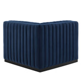 Conjure Channel Tufted Performance Velvet Left Corner Chair - Modern Glam & Stain-Resistant Modular Seating