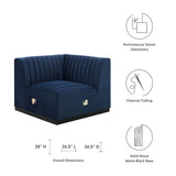 Conjure Channel Tufted Performance Velvet Left Corner Chair - Modern Glam & Stain-Resistant Modular Seating