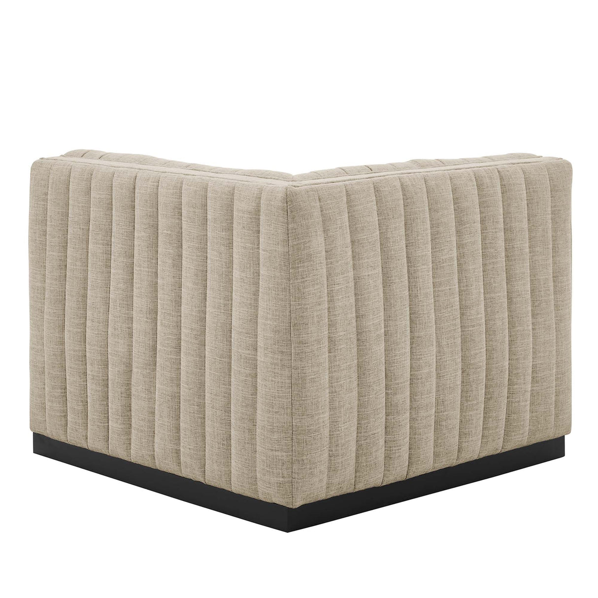 Conjure Channel Tufted Upholstered Fabric Left Corner Chair - Modern Glam & Modular Versatility
