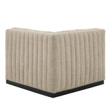 Conjure Channel Tufted Upholstered Fabric Left Corner Chair - Modern Glam & Modular Versatility