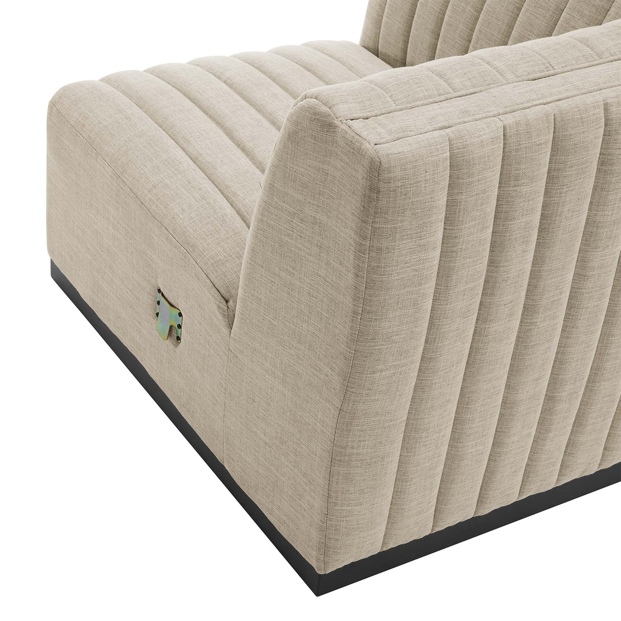 Conjure Channel Tufted Upholstered Fabric Left Corner Chair - Modern Glam & Modular Versatility