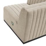 Conjure Channel Tufted Upholstered Fabric Left Corner Chair - Modern Glam & Modular Versatility