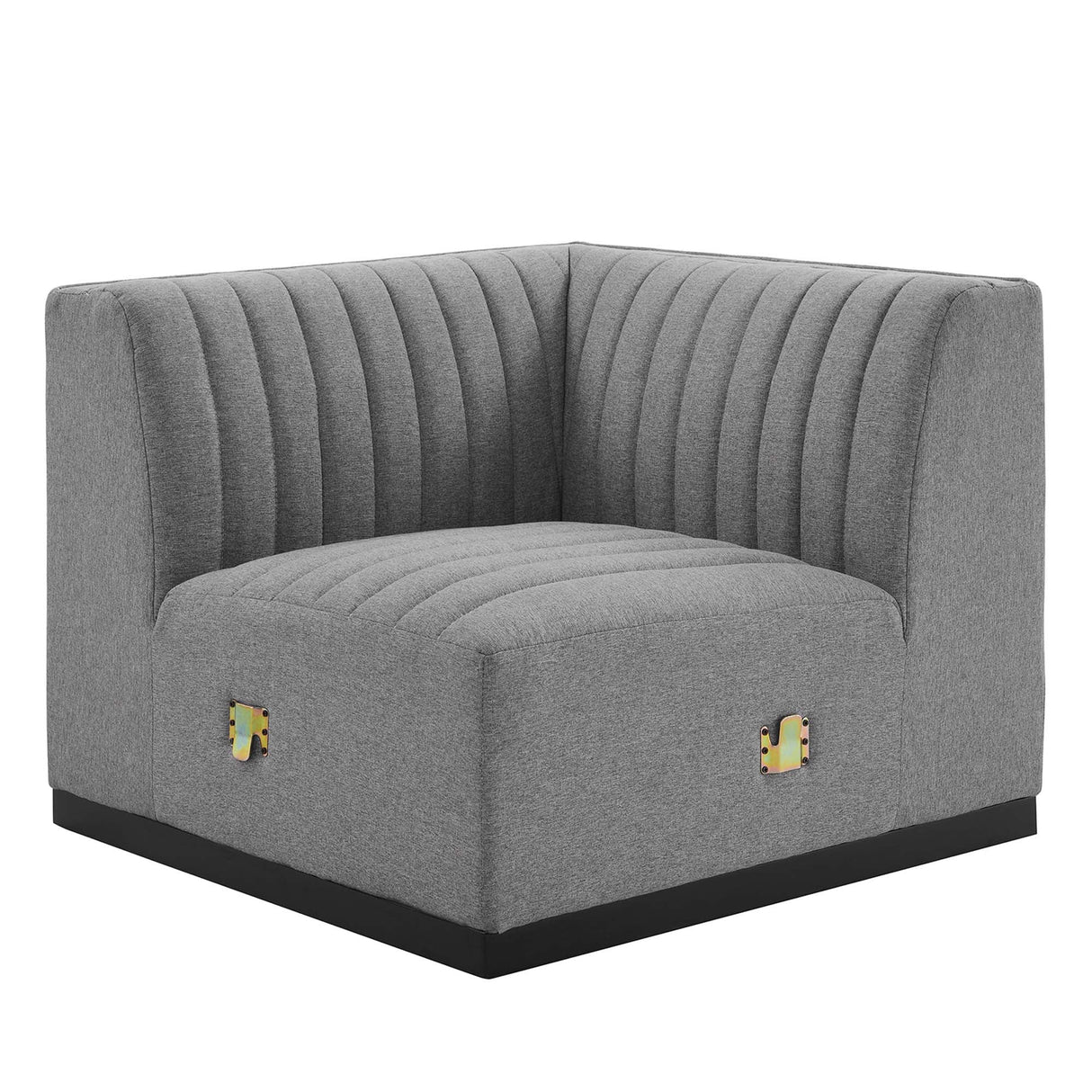 Conjure Channel Tufted Upholstered Fabric Left Corner Chair - Modern Glam & Modular Versatility
