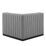 Conjure Channel Tufted Upholstered Fabric Left Corner Chair - Modern Glam & Modular Versatility