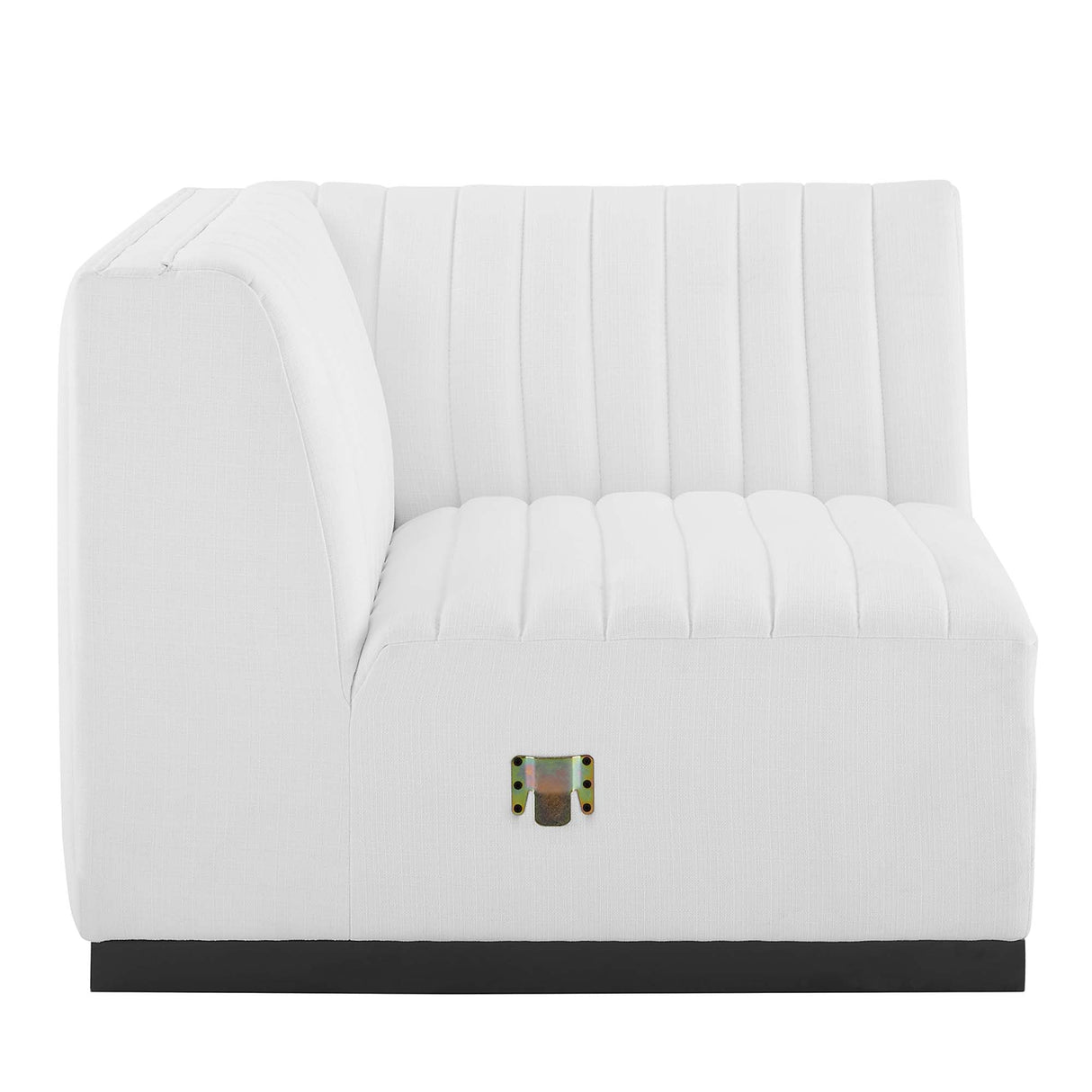 Conjure Channel Tufted Upholstered Fabric Left Corner Chair - Modern Glam & Modular Versatility