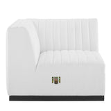 Conjure Channel Tufted Upholstered Fabric Left Corner Chair - Modern Glam & Modular Versatility