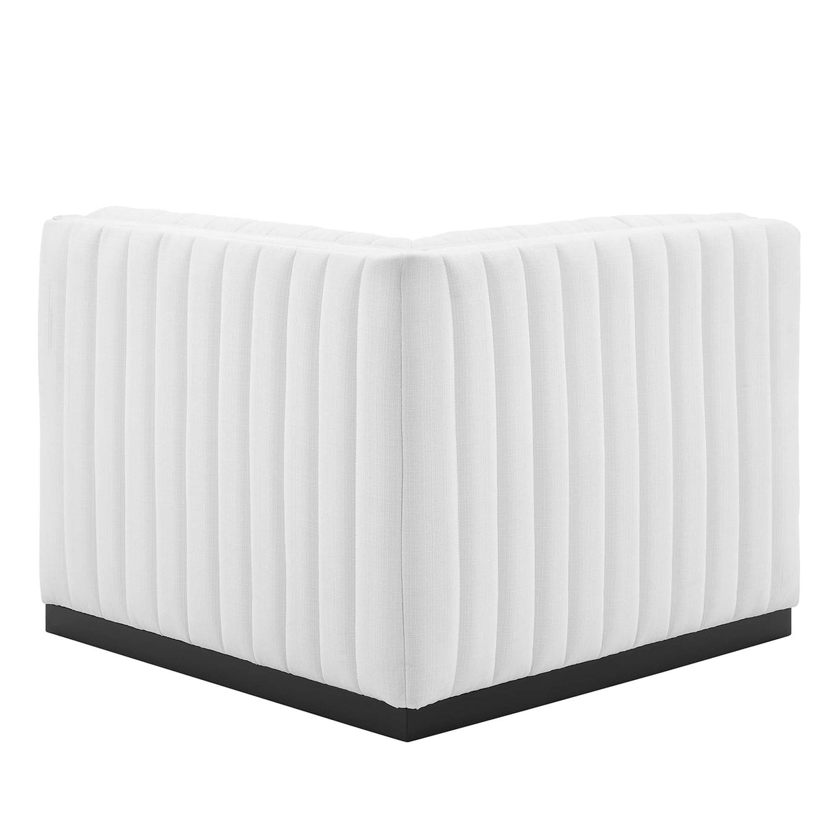Conjure Channel Tufted Upholstered Fabric Left Corner Chair - Modern Glam & Modular Versatility