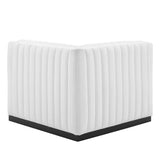 Conjure Channel Tufted Upholstered Fabric Left Corner Chair - Modern Glam & Modular Versatility