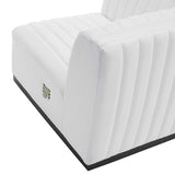 Conjure Channel Tufted Upholstered Fabric Left Corner Chair - Modern Glam & Modular Versatility