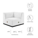 Conjure Channel Tufted Upholstered Fabric Left Corner Chair - Modern Glam & Modular Versatility