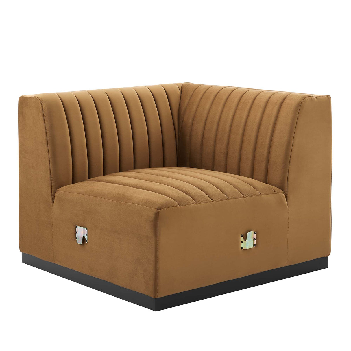 Conjure Channel Tufted Performance Velvet Right Corner Chair - Glam Deco & Modular Sectional Piece