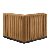 Conjure Channel Tufted Performance Velvet Right Corner Chair - Glam Deco & Modular Sectional Piece