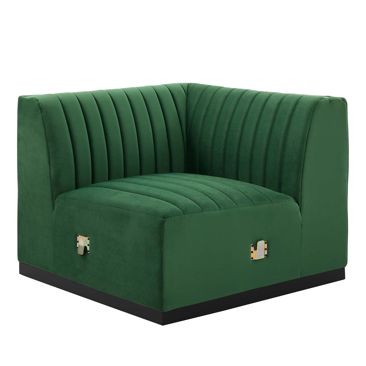 Conjure Channel Tufted Performance Velvet Right Corner Chair - Glam Deco & Modular Sectional Piece