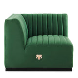 Conjure Channel Tufted Performance Velvet Right Corner Chair - Glam Deco & Modular Sectional Piece