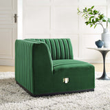 Conjure Channel Tufted Performance Velvet Right Corner Chair - Glam Deco & Modular Sectional Piece