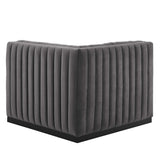 Conjure Channel Tufted Performance Velvet Right Corner Chair - Glam Deco & Modular Sectional Piece