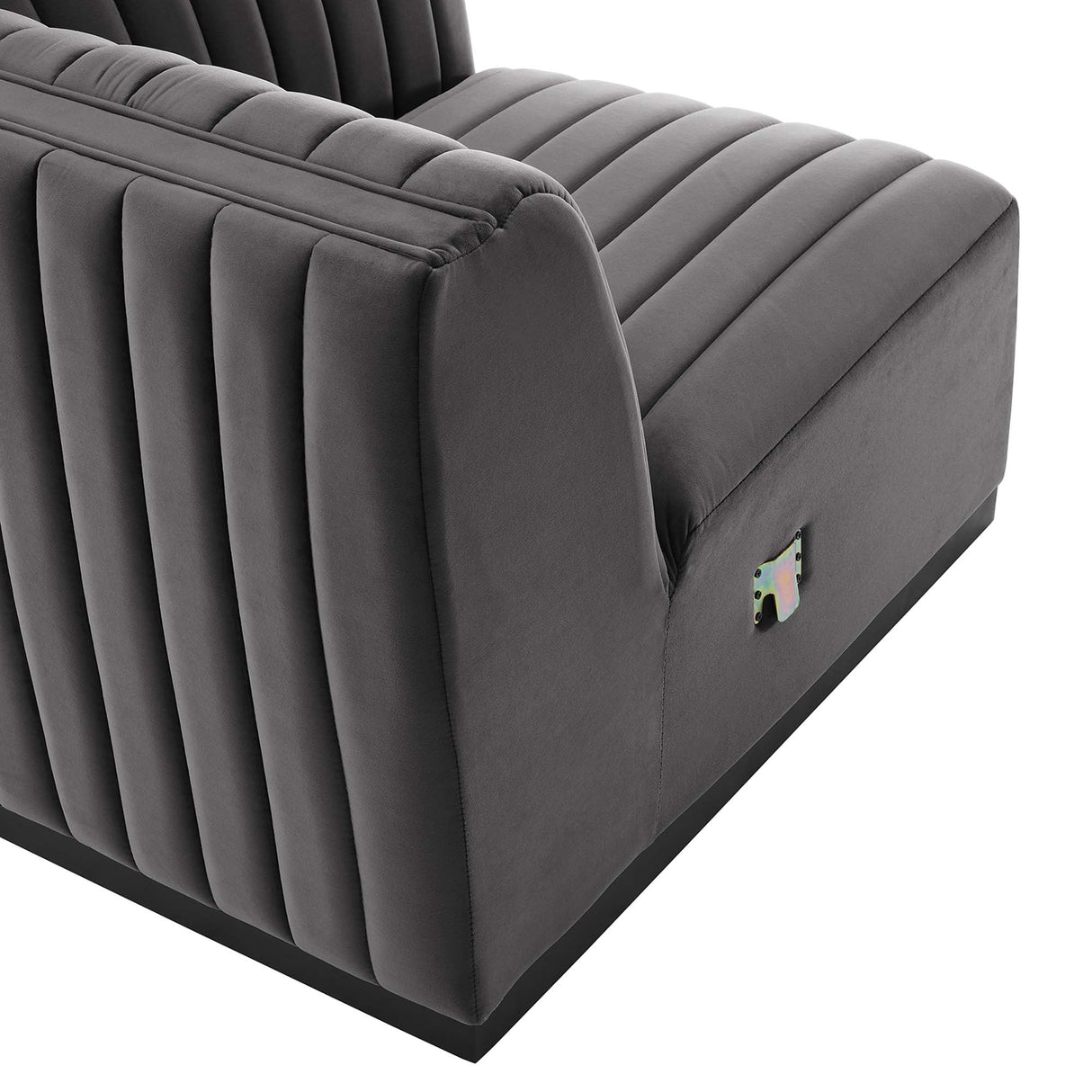 Conjure Channel Tufted Performance Velvet Right Corner Chair - Glam Deco & Modular Sectional Piece