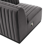 Conjure Channel Tufted Performance Velvet Right Corner Chair - Glam Deco & Modular Sectional Piece