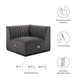 Conjure Channel Tufted Performance Velvet Right Corner Chair - Glam Deco & Modular Sectional Piece