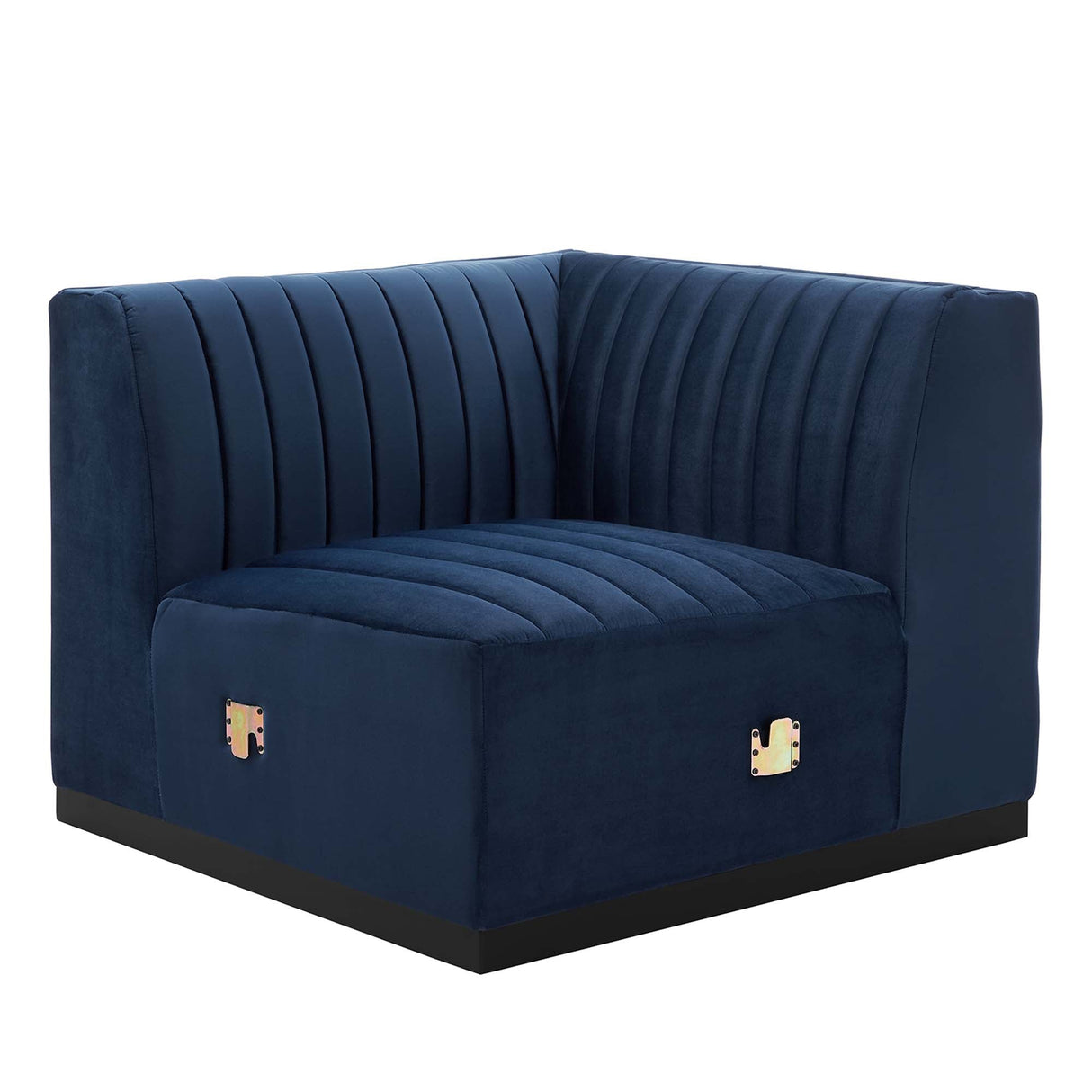 Conjure Channel Tufted Performance Velvet Right Corner Chair - Glam Deco & Modular Sectional Piece