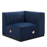 Conjure Channel Tufted Performance Velvet Right Corner Chair - Glam Deco & Modular Sectional Piece