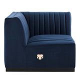Conjure Channel Tufted Performance Velvet Right Corner Chair - Glam Deco & Modular Sectional Piece