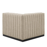 Conjure Channel Tufted Upholstered Fabric Right Corner Chair - Modern Glam & Modular Versatility