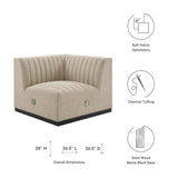 Conjure Channel Tufted Upholstered Fabric Right Corner Chair - Modern Glam & Modular Versatility