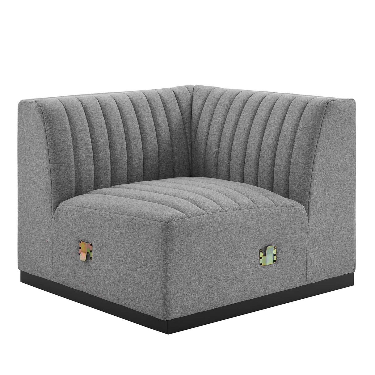 Conjure Channel Tufted Upholstered Fabric Right Corner Chair - Modern Glam & Modular Versatility