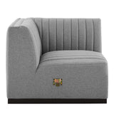 Conjure Channel Tufted Upholstered Fabric Right Corner Chair - Modern Glam & Modular Versatility