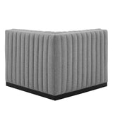 Conjure Channel Tufted Upholstered Fabric Right Corner Chair - Modern Glam & Modular Versatility