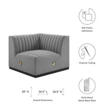 Conjure Channel Tufted Upholstered Fabric Right Corner Chair - Modern Glam & Modular Versatility