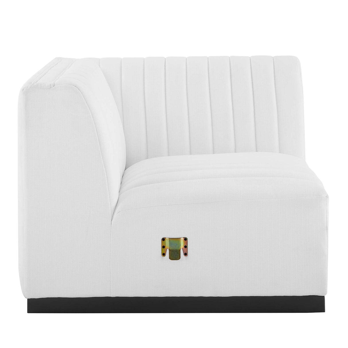 Conjure Channel Tufted Upholstered Fabric Right Corner Chair - Modern Glam & Modular Versatility
