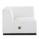 Conjure Channel Tufted Upholstered Fabric Right Corner Chair - Modern Glam & Modular Versatility