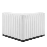 Conjure Channel Tufted Upholstered Fabric Right Corner Chair - Modern Glam & Modular Versatility