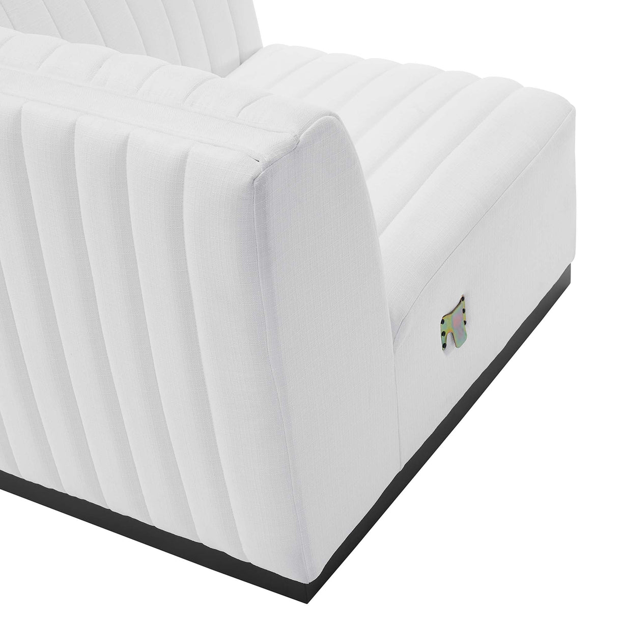Conjure Channel Tufted Upholstered Fabric Right Corner Chair - Modern Glam & Modular Versatility