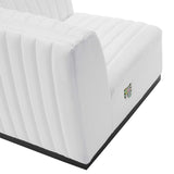 Conjure Channel Tufted Upholstered Fabric Right Corner Chair - Modern Glam & Modular Versatility