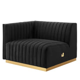 Conjure Channel Tufted Performance Velvet Left-Arm Chair - Glam Deco & Modular Seating