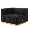 Conjure Channel Tufted Performance Velvet Left-Arm Chair – view 2