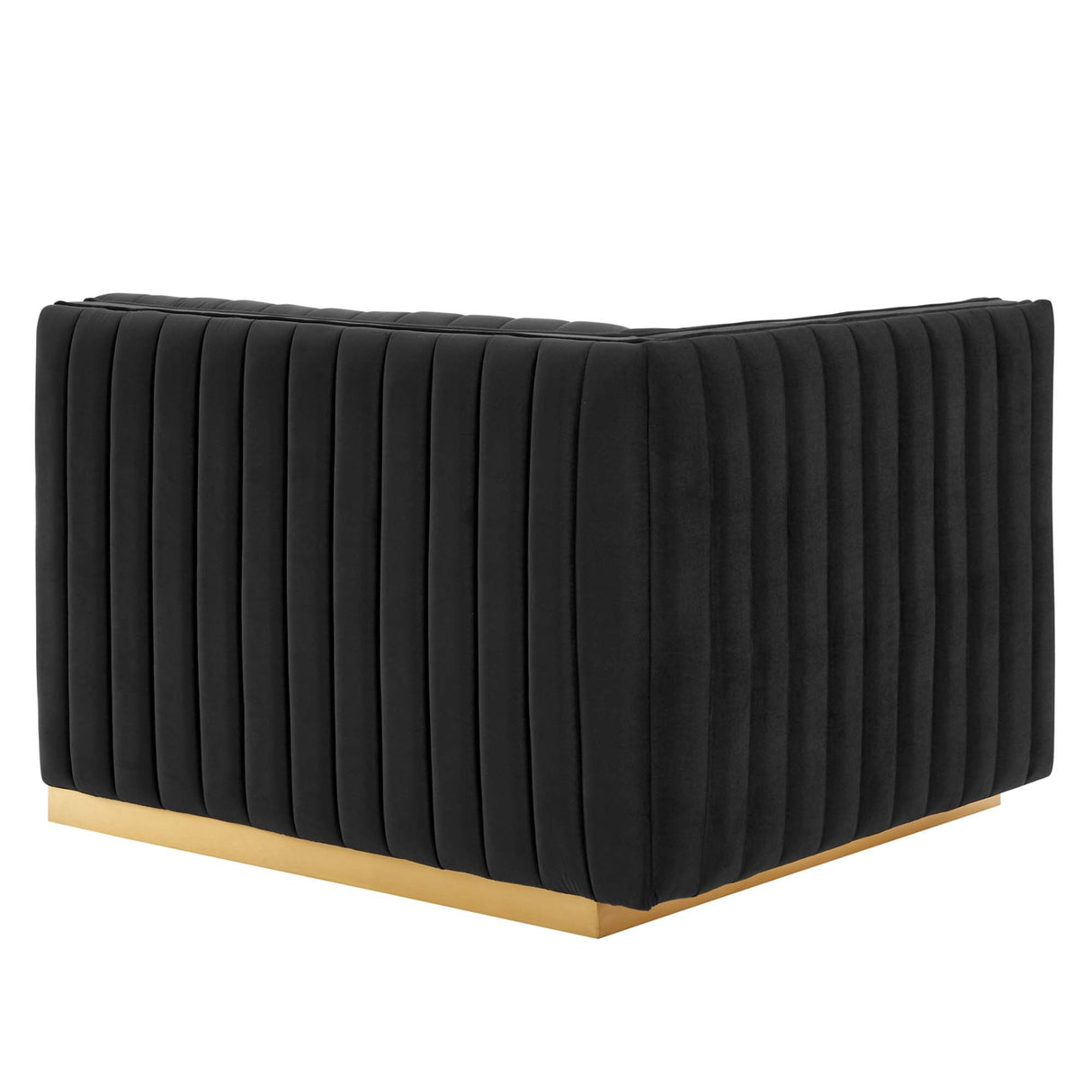Conjure Channel Tufted Performance Velvet Left-Arm Chair - Glam Deco & Modular Seating