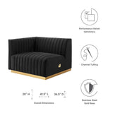 Conjure Channel Tufted Performance Velvet Left-Arm Chair - Glam Deco & Modular Seating