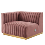 Conjure Channel Tufted Performance Velvet Left-Arm Chair - Glam Deco & Modular Seating