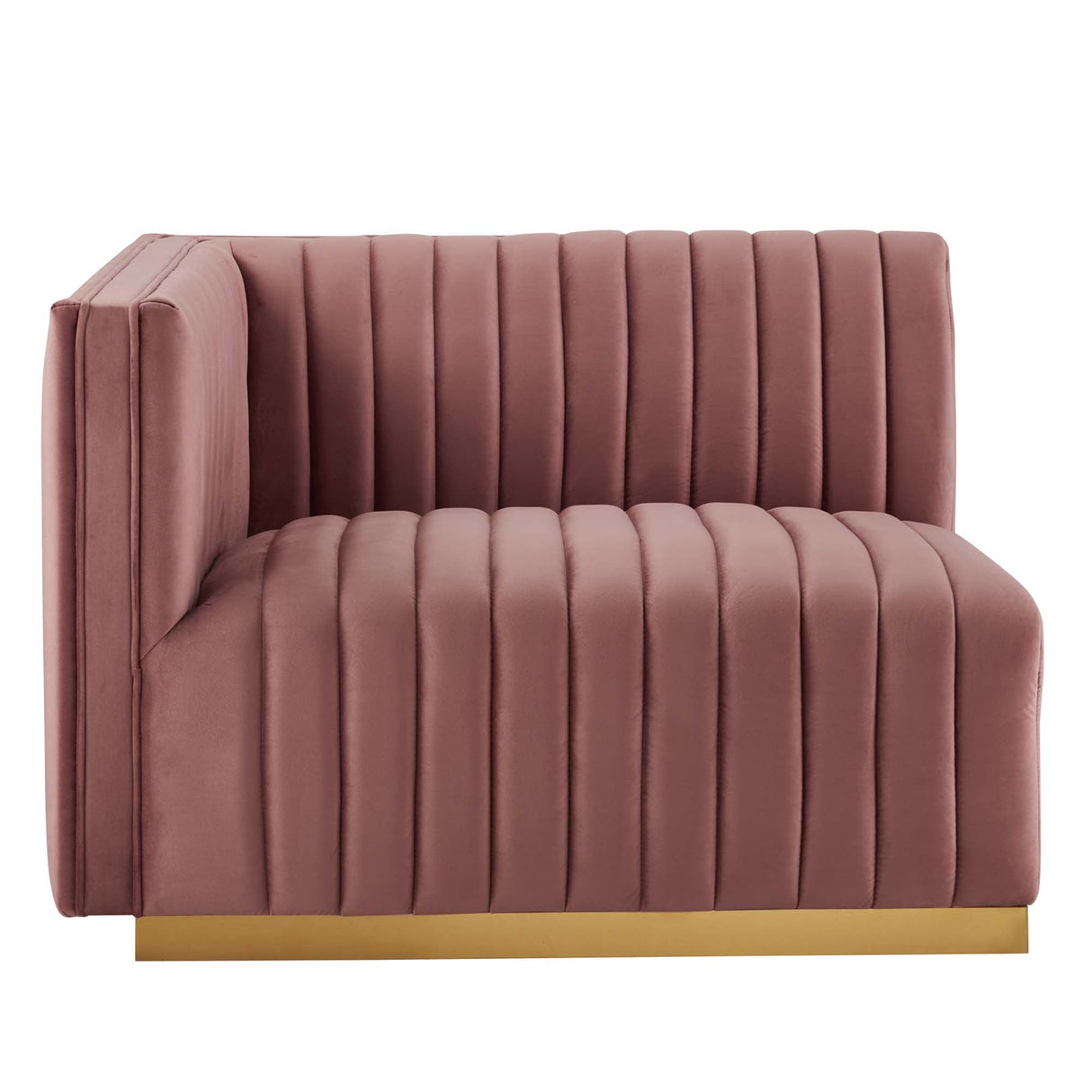 Conjure Channel Tufted Performance Velvet Left-Arm Chair - Glam Deco & Modular Seating