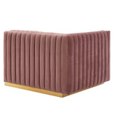 Conjure Channel Tufted Performance Velvet Left-Arm Chair - Glam Deco & Modular Seating