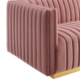 Conjure Channel Tufted Performance Velvet Left-Arm Chair - Glam Deco & Modular Seating