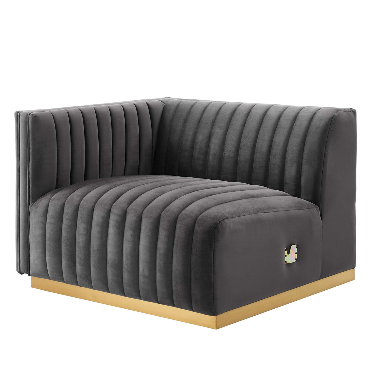 Conjure Channel Tufted Performance Velvet Left-Arm Chair - Glam Deco & Modular Seating