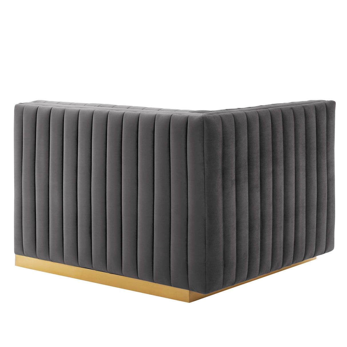 Conjure Channel Tufted Performance Velvet Left-Arm Chair - Glam Deco & Modular Seating