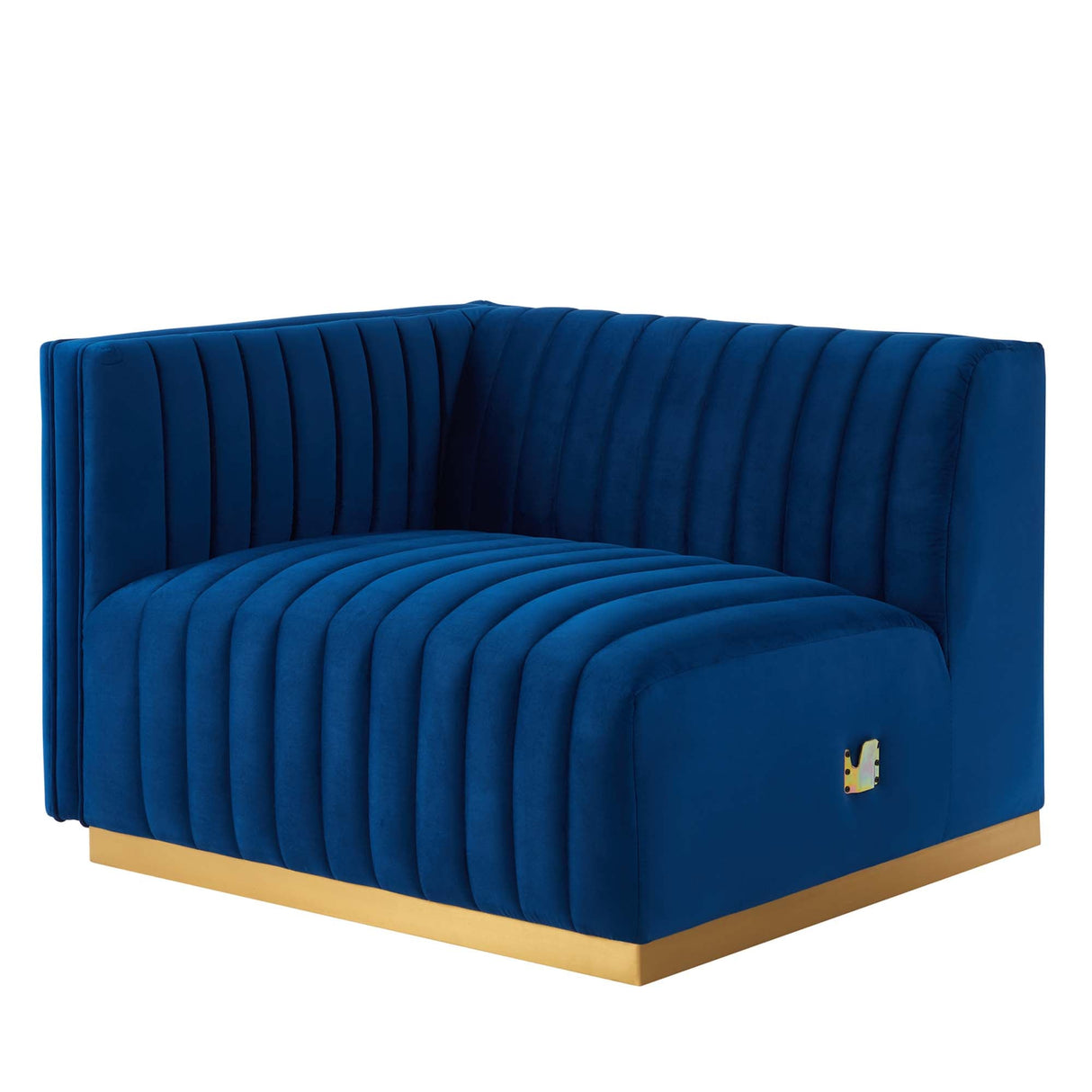 Conjure Channel Tufted Performance Velvet Left-Arm Chair - Glam Deco & Modular Seating