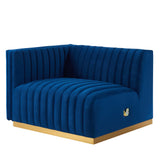 Conjure Channel Tufted Performance Velvet Left-Arm Chair - Glam Deco & Modular Seating