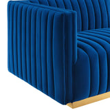 Conjure Channel Tufted Performance Velvet Left-Arm Chair - Glam Deco & Modular Seating